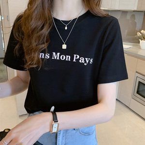 Women's short-sleeved t-shirt loose Korean style